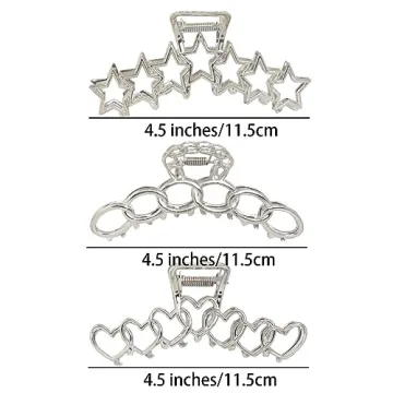 Trendy Y2K Metal Hair Clips - 3 PCS Stylish Set