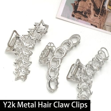 Trendy Y2K Metal Hair Clips - 3 PCS Stylish Set