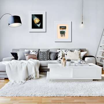 PEALSN 11x14 Picture Frame, Display Pictures 8 x 10 with Mat or 11 x 14 Without Mat for Wall Mounting Display, Photo Frames, White.