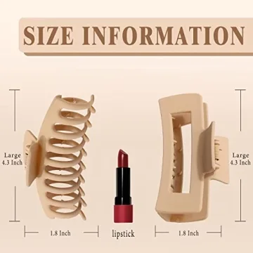 FDBJulyy Large Hair Clips Set in 5 Neutral Colors for All Hair Types