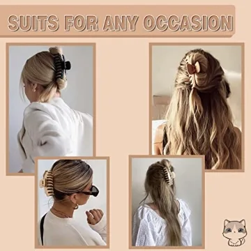 FDBJulyy Large Hair Clips Set in 5 Neutral Colors for All Hair Types