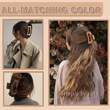 FDBJulyy Large Hair Clips Set in 5 Neutral Colors for All Hair Types