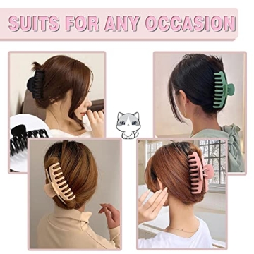 FDBJulyy Large Hair Clips Set in 5 Neutral Colors for All Hair Types