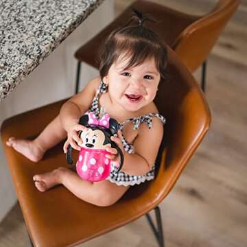 The First Years Disney Minnie Mouse Trainer Straw Cup - Disney Toddler Cups with Straw - 9 Months and Up - 7 Oz