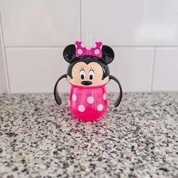 The First Years Disney Minnie Mouse Trainer Straw Cup - Disney Toddler Cups with Straw - 9 Months and Up - 7 Oz