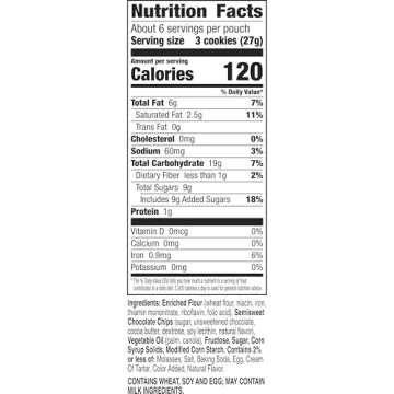 Pillsbury Mini Soft Baked Chocolate Chip Cookies Sharing Size, 6 OZ