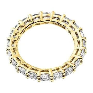 PAVOI 14K Yellow Gold Plated Rings Cubic Zirconia Love Ring - 3mm Stackable for Women Size 6