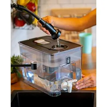 Epic Nano Countertop Water Filter Dispenser for Drinking Water. 36 Cup 150 Gallon Long Last Filter BPA Free Water Purifier Large Water Jug