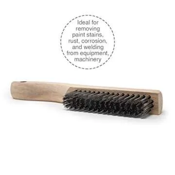 Osborn 83008SP Economy Shoe Handle Stainless Steel Wire Scratch Brush, 0.012" Fill Diameter, 5-1/4" Brush Length, 1-1/16" Brush Width, 10" Overall Length