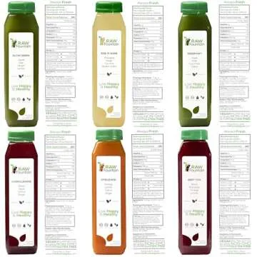3 Day Juice Cleanse by Raw Fountain, All Natural Raw Detox Cleanse, Juicing for Body Rest, Cold Pressed Juice Fast, Great Way to Jumpstart a Healthy Diet, 18 Bottles 12oz, 3 Ginger Shots