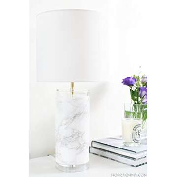 VViViD XPO White Grey Marble Gloss Vinyl Wrap Film 15.9" x 6.5ft Roll (2 sheets)