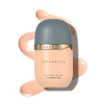COVER FX Power Play Foundation - Shade F1 - Buildable Full Coverage - Waterproof Sweat-Proof Transfe...