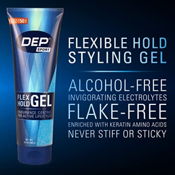 DEP Sport Endurance Hair Styling Gel, Strong Hold & No Flaking