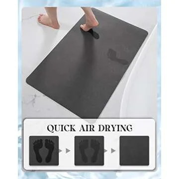 MontVoo -Bath Mat Rug-Rubber Backing Non Slip Quick Dry Absorbent Thin Bathroom Rugs Fit Under Door-...