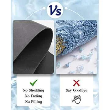 MontVoo -Bath Mat Rug-Rubber Backing Non Slip Quick Dry Absorbent Thin Bathroom Rugs Fit Under Door-Faux Suede Surface Bathroom Floor Mats-Shower Rug for in Front of Bathtub Shower Dark Grey 16"x24"