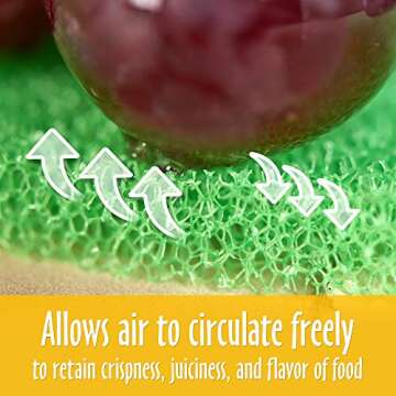 4-Set Fruit & Veggie Life Extender - 16x12 Inch - Foam Fridge Shelf Mat & Refrigerator Drawers Liner...