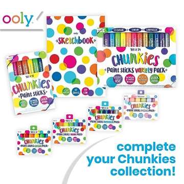 Ooly Chunkies 6 Metallic Paint Sticks For Kids, Tempera Paint Sticks Metallic Colors Set, No Mess Quick Drying Art Supplies for Toddlers and Kids