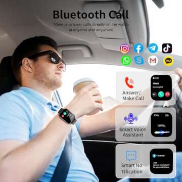 Smart Watch, Smartwatches for Men Women, 1.85"HD Fitness Tracker (Answer/Make Calls), 120+ Sport Mod...