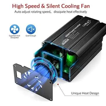 400W Power Inverter DC 12V to 110V AC Car Charger Converter with 4.8A Dual USB Ports and 2 AC Outlets Car Adapter (Black)