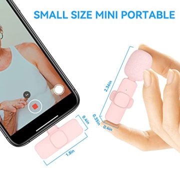 Pink Wireless Lavalier Microphone - Easy Plug Play Mic