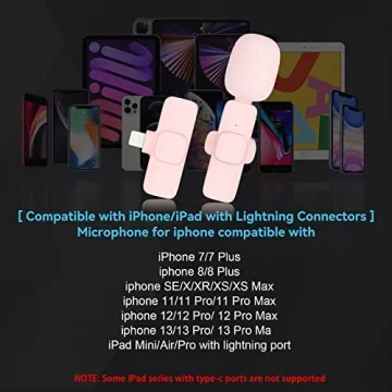 Pink Wireless Lavalier Microphone - Easy Plug Play Mic