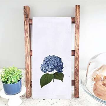 Watercolor Hydrangea Purple Lilacs Kitchen Dish Towel 18 x 28 Inch, Seasonal Spring Summer Flower Towels Dish Cloth for Cooking Baking Set of 2