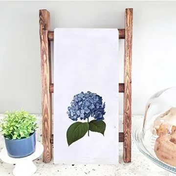 Watercolor Hydrangea Purple Lilacs Kitchen Dish Towel 18 x 28 Inch, Seasonal Spring Summer Flower Towels Dish Cloth for Cooking Baking Set of 2