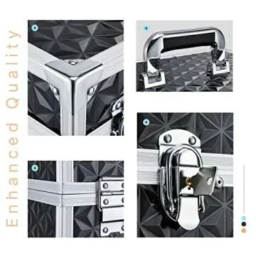 FRENESSA Professional Rolling Makeup Case Aluminum Trolley Train Case with 360° Swivel Wheels for Makuep Artist Travel Cosmetic Organizer with Sliding Drawers for Nail Tech Hairstylist Barber, Black