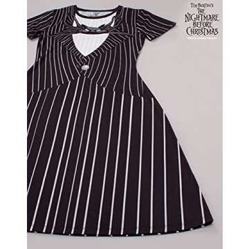 Disney Nightmare Before Christmas Dress Womens Jack Skellington Costume (Large) Black