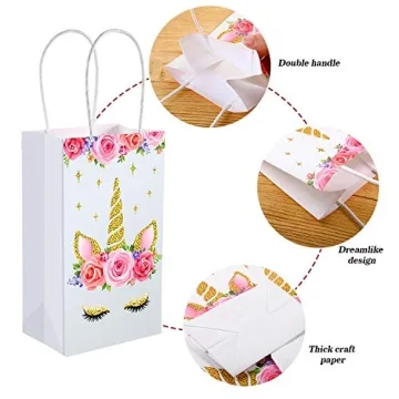 Unicorn Party Favor Bags - SATINIOR 12 Packs for Parties