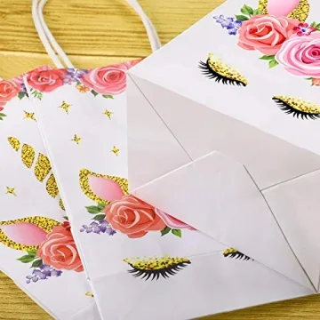 Unicorn Party Favor Bags - SATINIOR 12 Packs for Parties