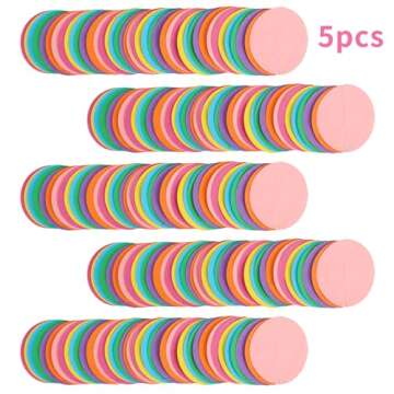 RUBFAC 5pcs Colorful Paper Garland Circle Dots Party Hanging Rainbow Decorations for Birthday Wedding Baby Shower Classroom Candyland Streamers Party Supplies (66ft)