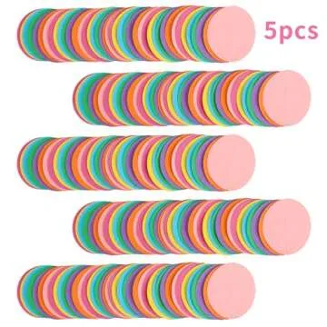 RUBFAC 5pcs Colorful Paper Garland Circle Dots Party Hanging Rainbow Decorations for Birthday Wedding Baby Shower Classroom Candyland Streamers Party Supplies (66ft)