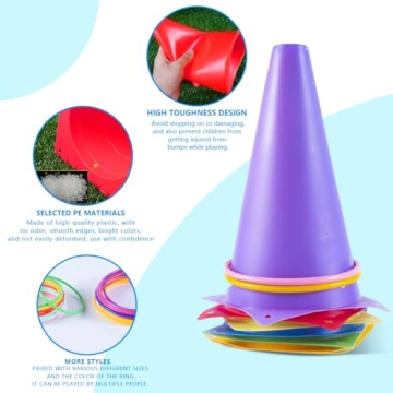 OBTANIM 26 Pcs Colorful Ring Toss Set for All Ages