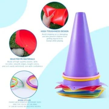 OBTANIM 26 Pcs Colorful Ring Toss Set for All Ages