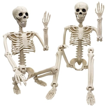 2 Pack 3ft Life Size Halloween Skeletons for Spooky Decor
