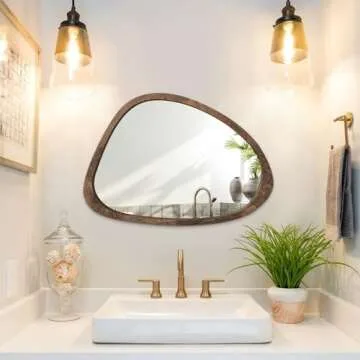 Chic Asymmetrical Wall Mirror - Stylish Decor for Any Room