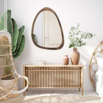 Chic Asymmetrical Wall Mirror - Stylish Decor for Any Room