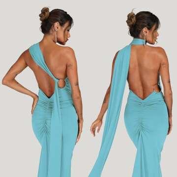 ABYOVRT Women Sexy Backless Bodycon Sleeveless Open Back Maxi Dress Going Out Elegant Party Cocktail...
