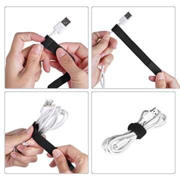 Avantree Pack of 20 Reusable Cord Organizer Keeper Holder, Fastening Cable Ties Straps for Earbud Headphones Phones Electronics Electrical Computer PC Wire Wrap Management, Assorted 3 Size and 5 Color