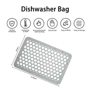 REVEX Silicone Dishwasher Bag,Dishwasher Basket for Baby Items,Baby Bottle Dishwasher Baskets with Adjustable Sizing for Small Parts,Nipples,Pacifiers and Toy Accessories.(Grey),11.8" x 7.9"