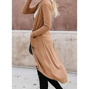 Naggoo Women's Stylish Lightweight Cardigan with Pockets