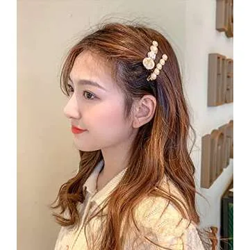 Pearls Hair Clips Pins for Women Girls Trendy Hair Barrettes for Thick Thin Hair for Birthday Gifts Bling Hairpins Headwear Barrette Styling Tools Accessories