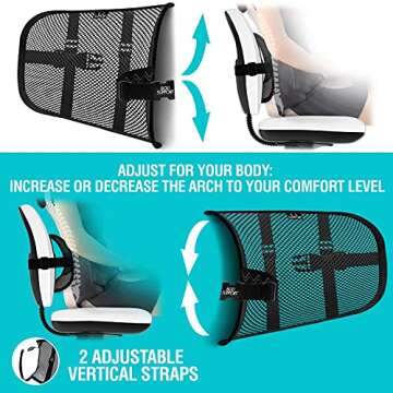 Adjustable Lumbar Support Pillow for Office & Car