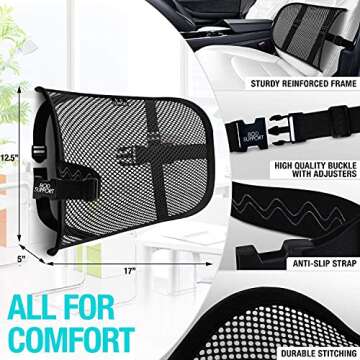 Adjustable Lumbar Support Pillow for Office & Car