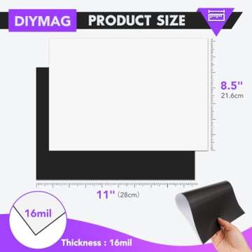 DIYMAG Printable Magnetic Sheets, 32Pcs 8.5 x 11 Inch Flexible Magnet Sheets Matte Non Adhesive Magn...