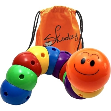 Skoolzy Rainbow Caterpillar Building Toy - Fine Motor Skills & Stress Relief for All Ages