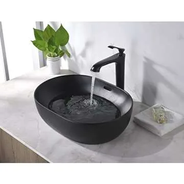 Miyili Matte Black Bathroom Vessel Sink for Modern Homes