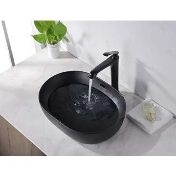 Miyili Matte Black Bathroom Vessel Sink for Modern Homes