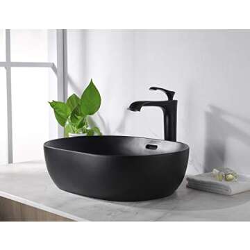 Miyili Matte Black Bathroom Vessel Sink for Modern Homes